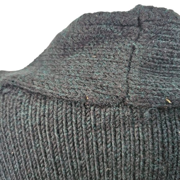 Loyandford Heavy Wool Sweater Hunter Green Tight Knit Deep V Neck Women M - Picture 9 of 10
